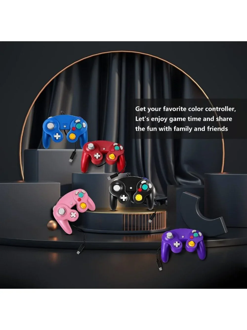Classic Wired Game Controller for Wii & Gamecube - Black, 2-Pack Gaming Set